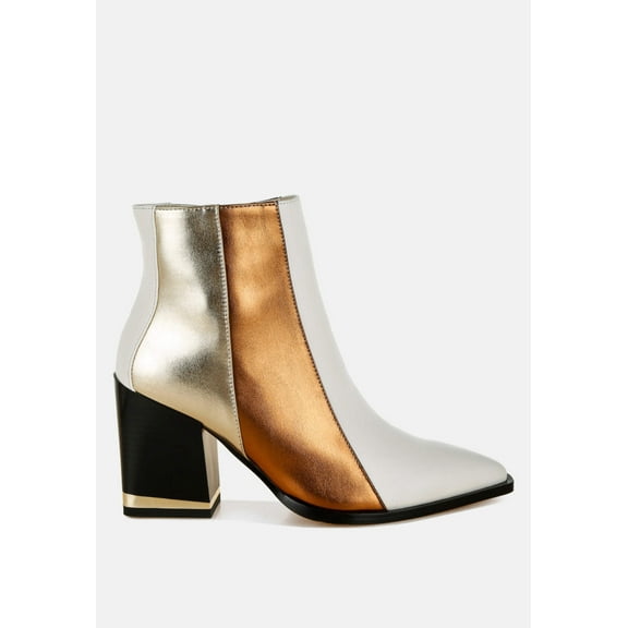 Stemon Three Tone Block Heel Boots