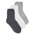 thumbnail image 1 of Stems Luxury Women's Plush Cozy Winter Socks - 3 Pack - Gray & White, 1 of 2