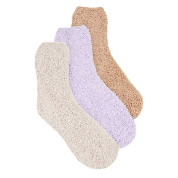 Stems Luxury Women's Plush Cozy Winter Socks - 3 Pack - Mulberry