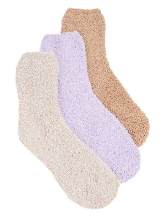 Luxury Women's Plush Cozy Winter Socks - 3 Pack - Mulberry