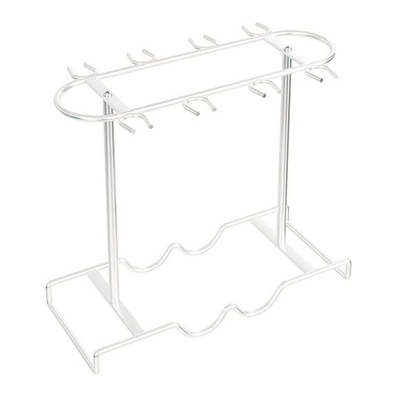 Stemware Storage Rack Tabletop Wine Holder Glasses Display Stand Elegant White Metal for Wine Cabinet Pantry