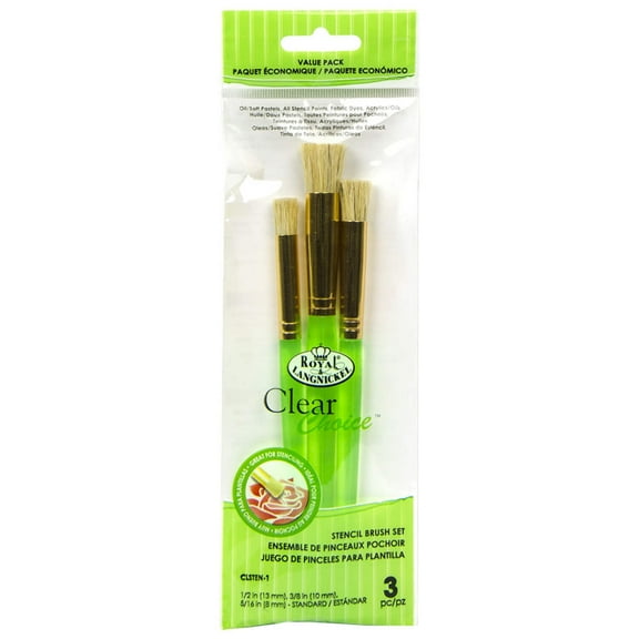 CLSTEN-1 | Clear Choice 3pc Standard Stencil Brush Set