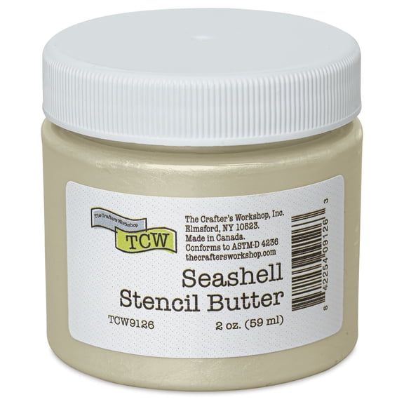 Stencil Butter Acrylic Paint - Seashell, 2 oz, Jar