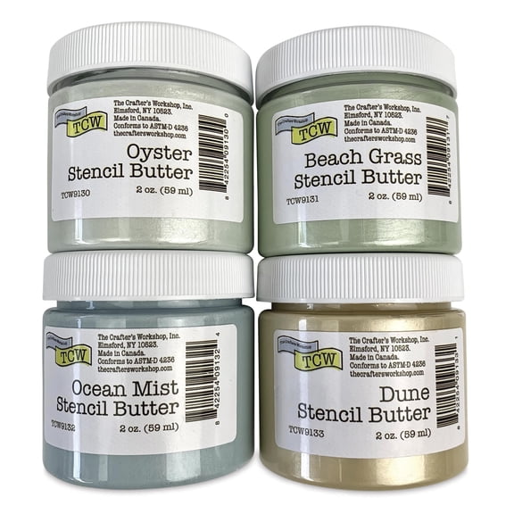 Stencil Butter Acrylic Paints - Pkg of 4, Coastal, 2 oz Jars