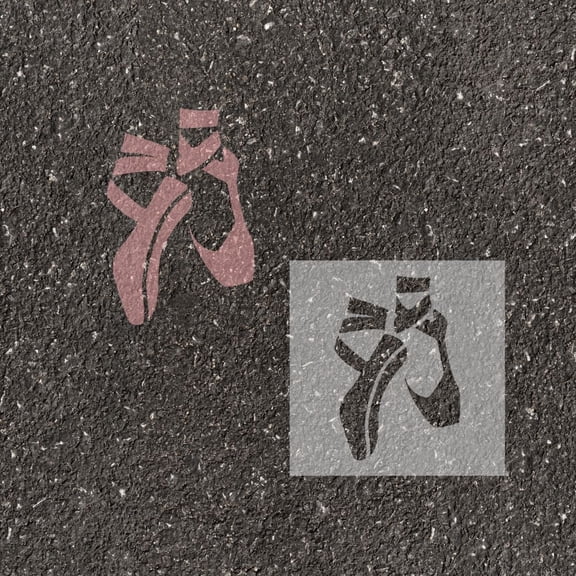 24"  Ballet Pointe Shoes Parking Space Stencil