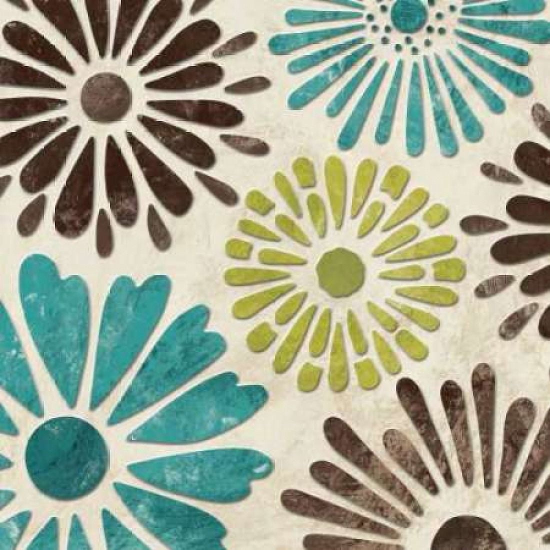 Stencil Flowers II Canvas Art - N Harbick (24 x 24)