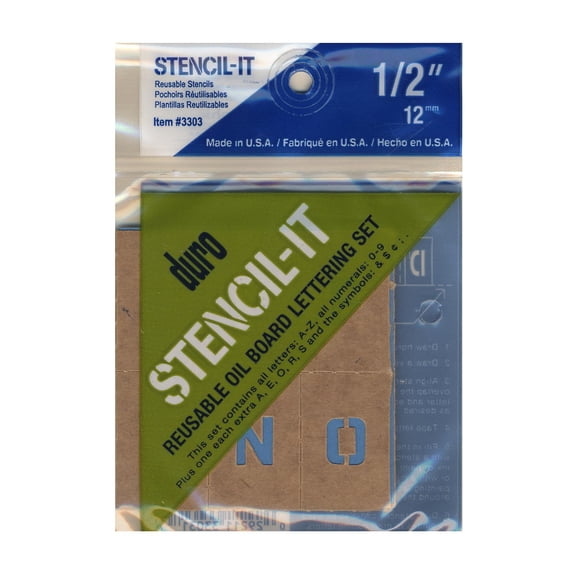 Stencil-It Reusable Oilboard Lettering Sets 1/2 in., 1/2 in. (pack of 8)