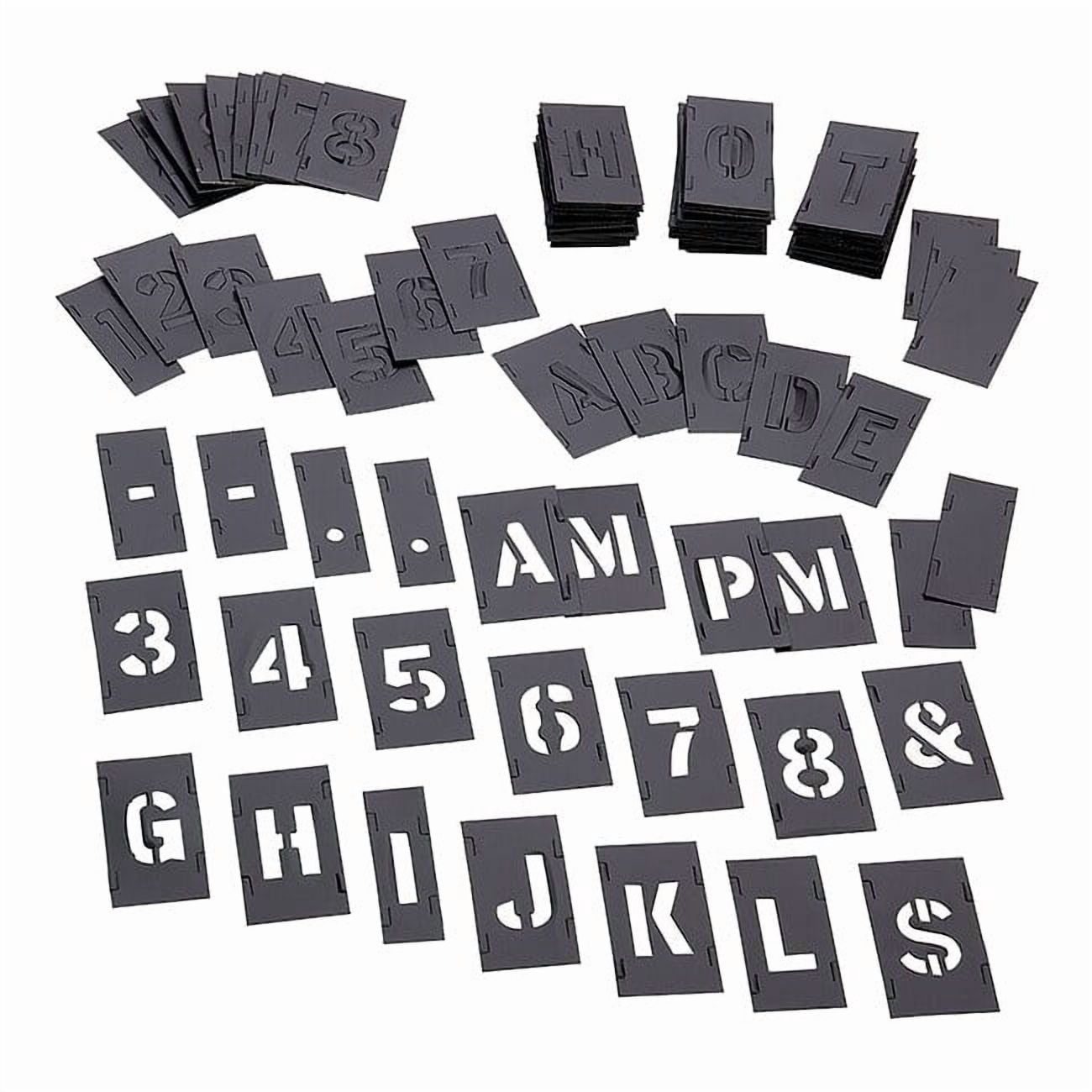 Stencil Kit, Combination Set, Letters and Numbers, 1 in Character ...