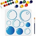 thumbnail image 1 of Stencil Round Template 11.8×11.8inch Flexible Reusable PET Material with Paint Brush DIY Art Craft for Painting on Wood Wall Tile Canvas Colorful, 1 of 9