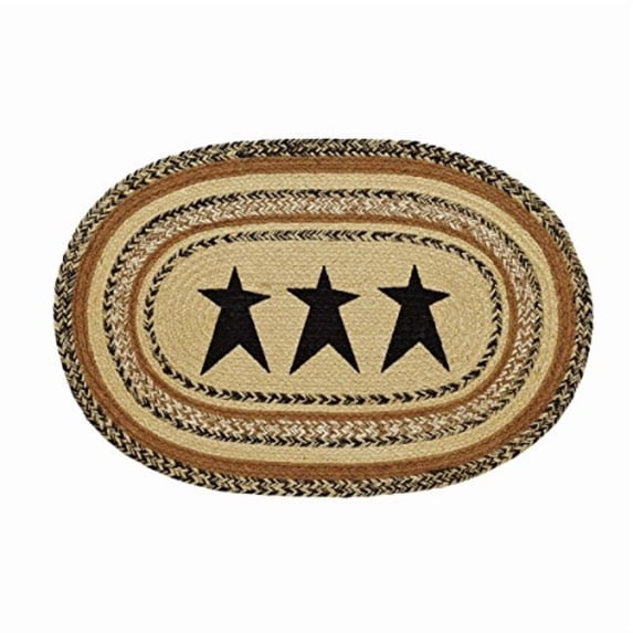 Stencil Star Oval Jute Rug