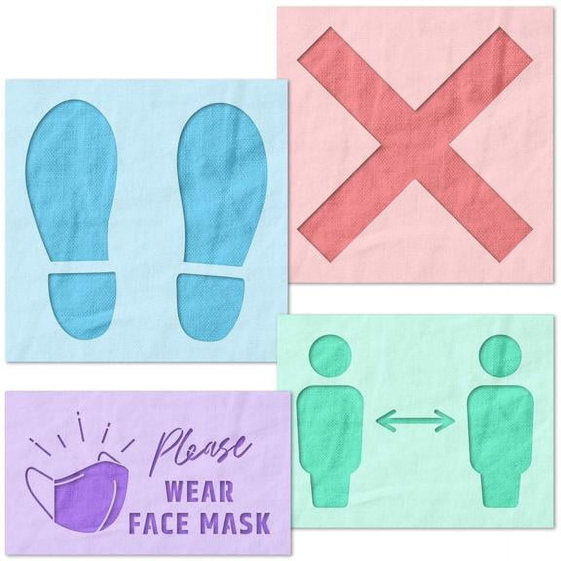 Pochoir Réutilisable "Keep Your Distance" – Pour Marquage Au Sol – En Mylar – Neuf