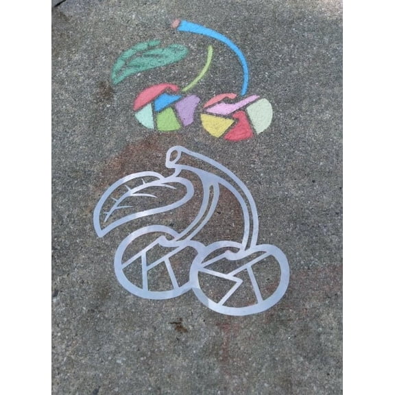 Stencil Stylz Reusable 8Pc Mosaic Fruit Stencils | Pineapple Apple Cherry banana Pear Orange Peach Lemon|