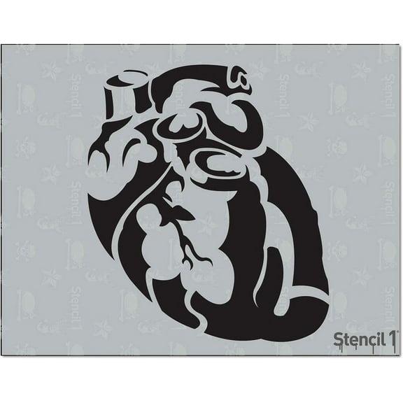 Stencil1 Anatomical Heart Stencil Art Craft - 8.5" x 11"