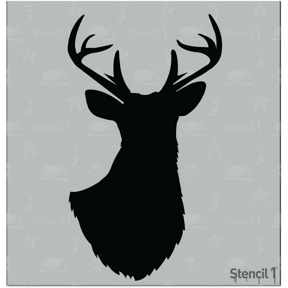 Stencil1 Antlered Deer Silhouette Stencil 5.75" x 6" - Attractive &