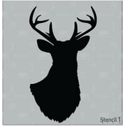Stencil1 Antlered Deer Silhouette Stencil 5.75" x 6" - Attractive &