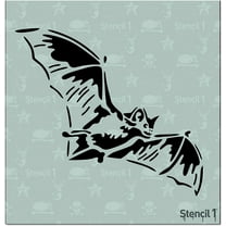 Stencil1 Bat Stencil - Bat Halloween & Pumpkin Art Craft - 5.75" x 6"