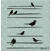 Stencil1 Birds On A Straight Line Stencil Art Craft - 5.75" x 6"