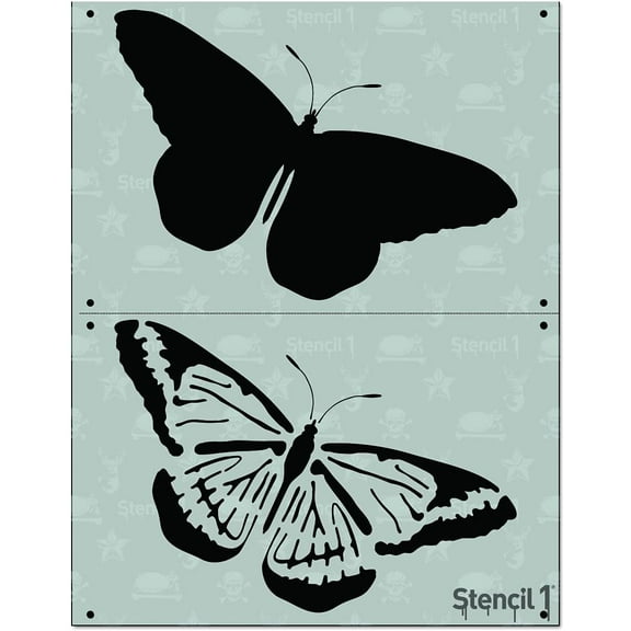 Stencil1 Butterfly Two Layer Stencils Set for Home Decor Painting - 8.5 x 11 Inches