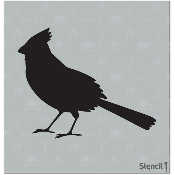 Stencil1 Cardinal Stencil Bird Art -Card Making Paper Crafts Holiday Gift Making Sturdy Art Projects - Small | 5.75"x6"
