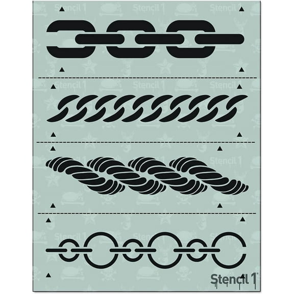 Stencil1 Chains 4-Pack Art Stencils - 8.5" x 11"