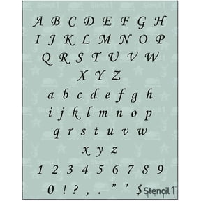 Stencil1 Corsiva Font Stencil - 0.5" Alphabet Letters Art Stencil