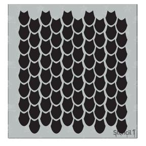 Stencil1 Dragon Scales Oval Art Stencil - 5.75" x 6"