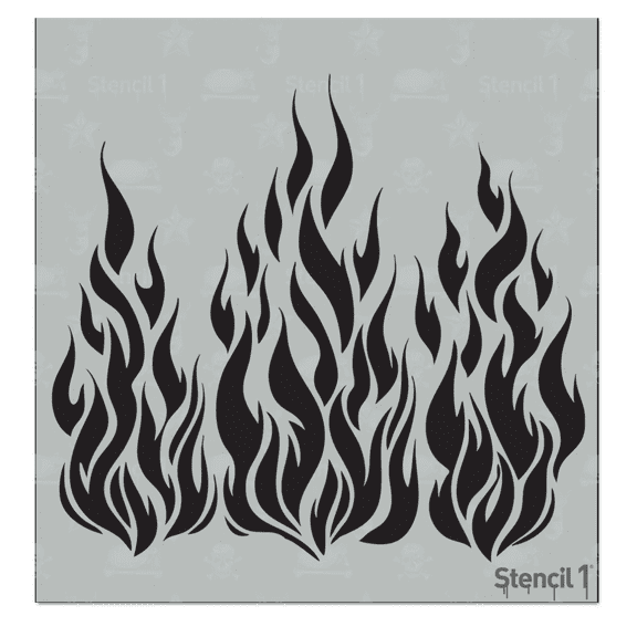 Stencil1 Flames Stencil Art Stencil - 5.75" x 6"