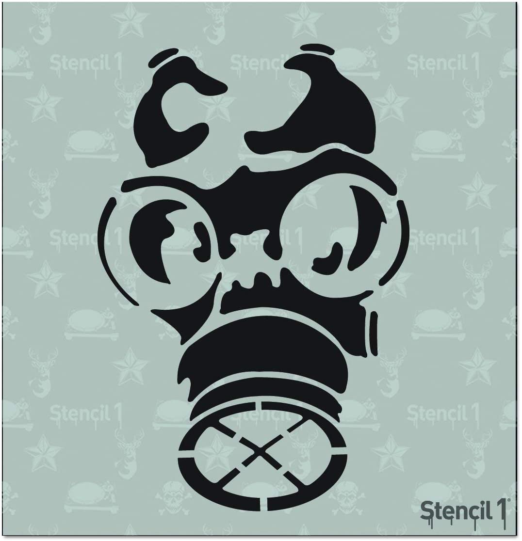 Stencil1 Gas Mask Stencil 5.75 x 6 - Durable Quality Reusable Stencils  for Drawing Painting - Urban Stencil Graffiti Decorating Items and Decor on  Walls Fabric & Furniture Art Craft 