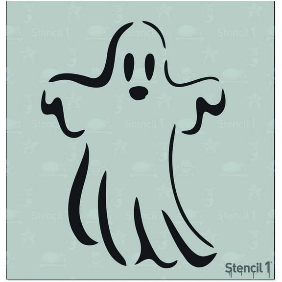 Stencil1 Ghost Stencil 5.75" x 6" - Ghost Stencil Halloween & Pumpkin Art Craft