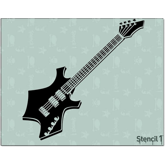 Stencil1 Guitar Stencil Art Craft - 8.5" x 11"
