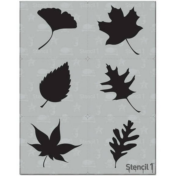 Stencil1 Leaves Stencil Set Art Craft - Pack of 6