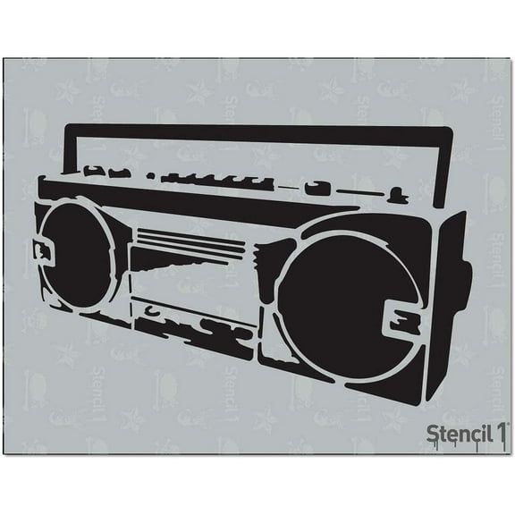 Stencil1 Music Boombox Stencil Art Craft - 8.5" x 11"