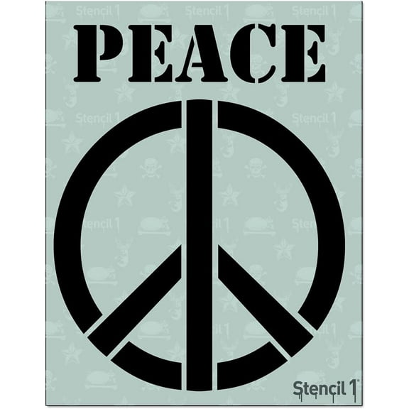 Stencil1 Peace Sign Stencil Art Craft - 8.5" x 11"