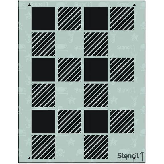 Stencil1 Plaid Repeat Pattern Stencil Art Craft - 8.5" x 11"