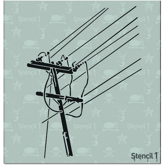 Stencil1 Power Lines Art Stencils, 5.75" x 6"
