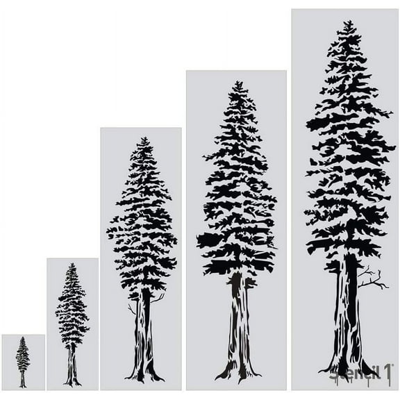 Stencil1 Redwood Tree Durable Quality Reusable Stencils for Painting - Create Stencil Crafts and Decor - Decor on Walls Fabric & Furniture Recyclable Art Craft - 72 Inch Stencil
