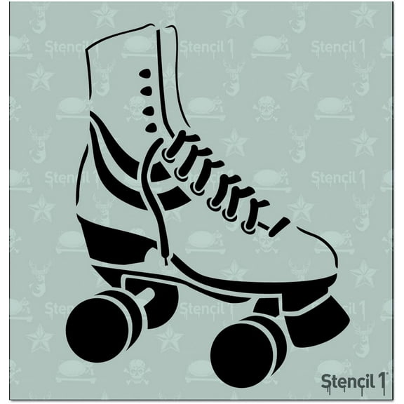 Stencil1 Roller Skate Stencil Durable Quality Reusable Stencils for Painting - Create Stencil Crafts and Decor - Decor on Walls Fabric & Furniture Recyclable Art Craft - 5.75" x 6"
