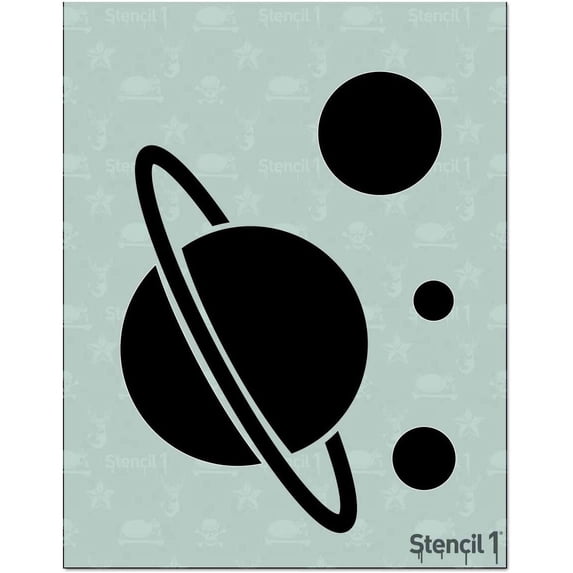 Stencil1 Saturn and Planet Stencil, Space Stencils 8.5" x 11"