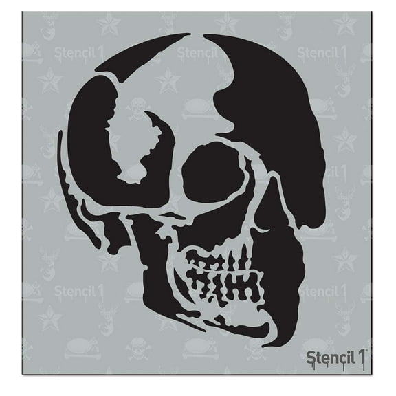 Stencil1 Skull Profile Stencil - Stencil for Home Decor, Halloween & Pumpkin Decorating - Decor on Walls Fabric & Recyclable Art Craft - 8.5" x 11"