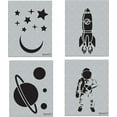 thumbnail image 1 of Stencil1, Space Theme Stencils 4-Pack (Astronaut, Rocket, Stars, Moon, Saturn) – Kids’ DIY Room Wall Decor for Space Lovers - 4 8.5x11 Sheets, 1 of 9