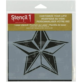 Stencil1 Tattoo Star Stencil 5.75 x 6 - Attractive & Durable