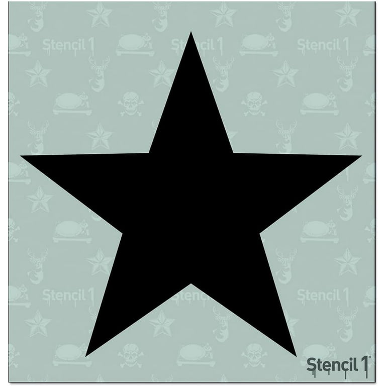 Stencil1 Tattoo Star Stencil 5.75 x 6 - Attractive & Durable