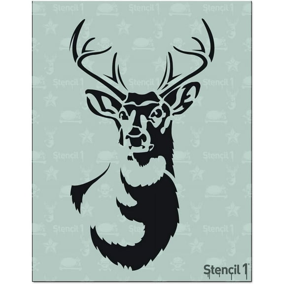 Stencil1 Winter Antlered Deer Stencil Art Craft - 8.5" x 11"