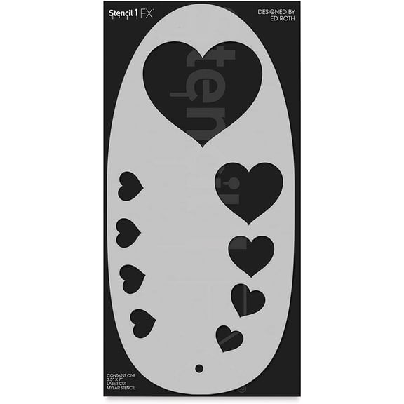 Stencil1FX Eye Makeup Stencil for Costumes, Dress Up, Halloween, Cosplay, Arts, Face Painting - Hearts