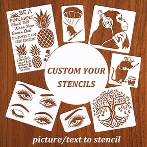 Stencils 4x6 inch Customize Your Own Stencil Small Personalized Text Stencils for Words Logos Businesses Photo Reusable Stencil for Painting