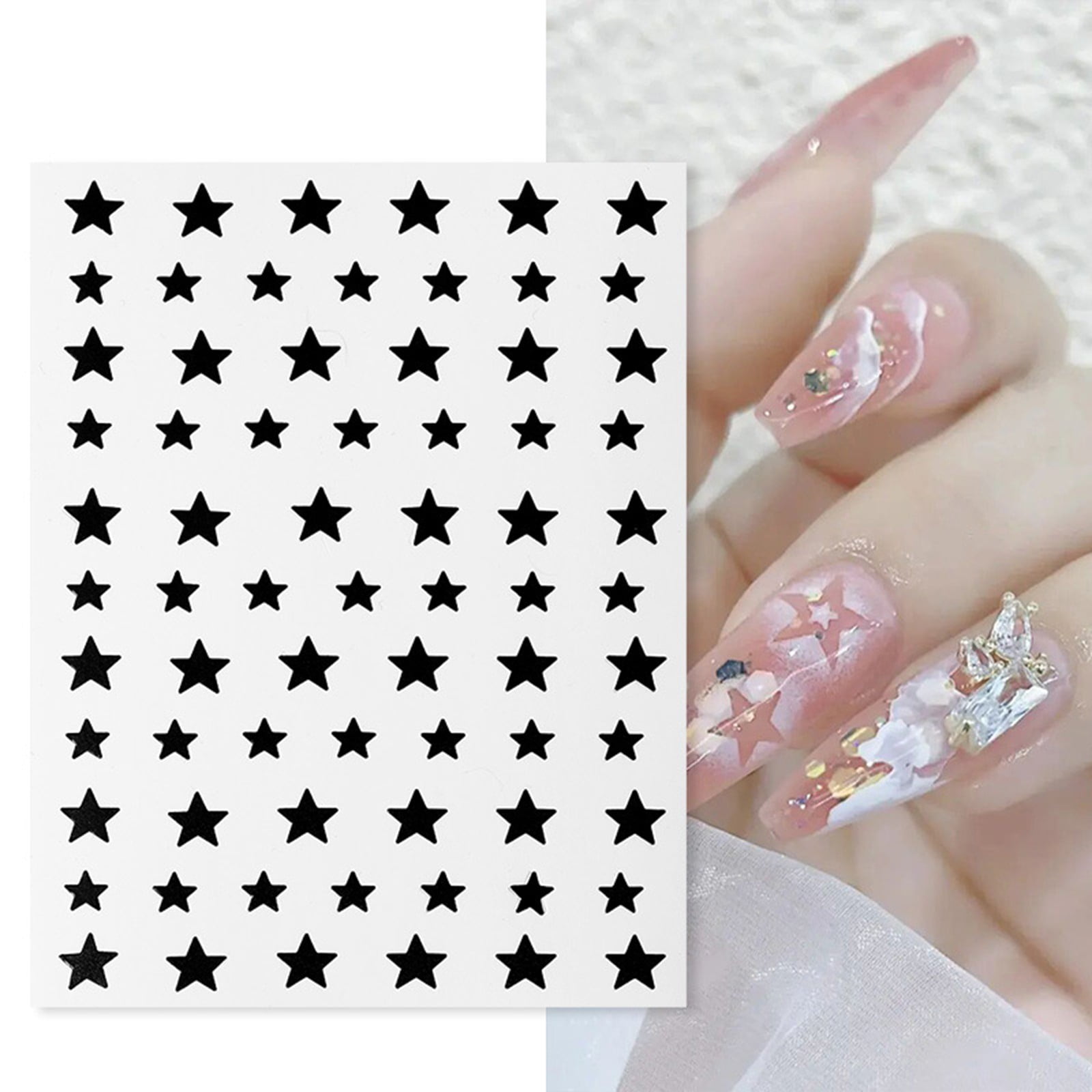 Nail Stencils French Tip Design Kit with Star Heart Printing Template