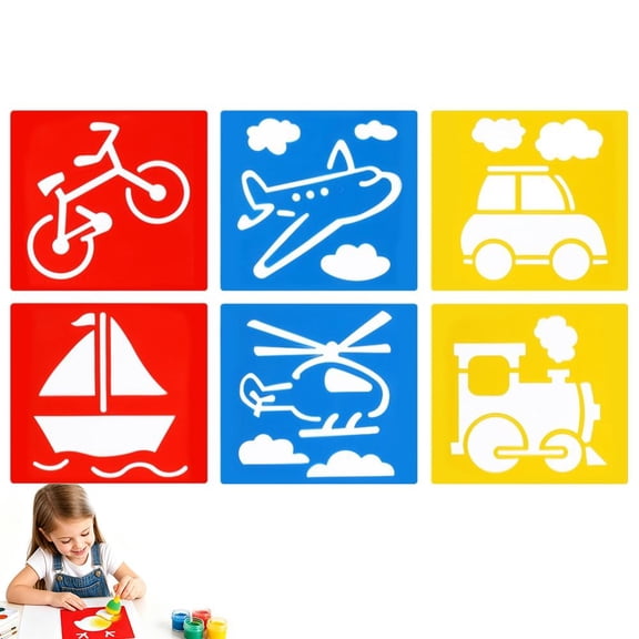 Stencils for Kids Drawing Stencils Chalk Template - Colorful Large Washable Geometric and Garden Themed Primary Shape Template for Kids Toddlers Preschooler