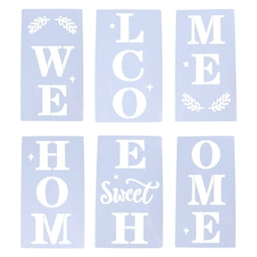 Welcome Sign Stencil Template for Painting Wood Letters Door Porch Front Alphabet Farmhouse Style Clear Design