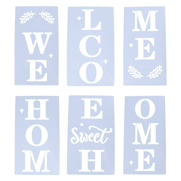 Stencils Welcome Sign Template Painting Stencil Wood Letter Word Diy Drawing Door Clear Porch Front Alphabet Farmhouse