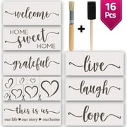 Stencils for Painting on Wood, 7 Word Paint Stencils & 6 Mandala Hearts